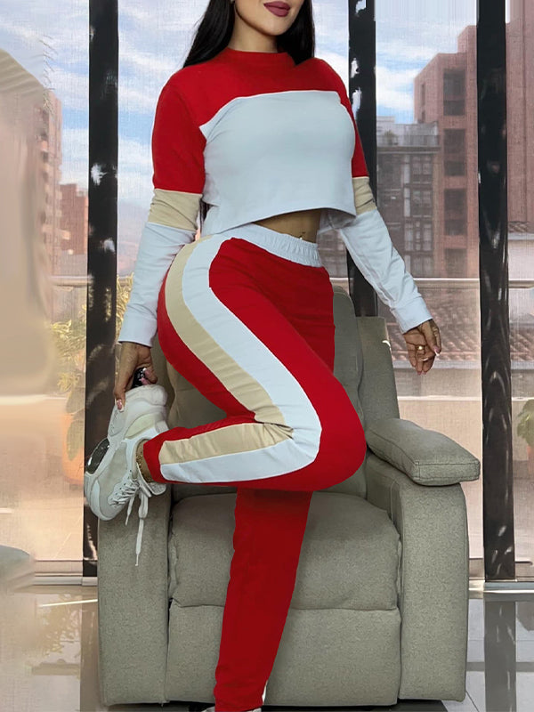 Colorblock Top & Pants Set