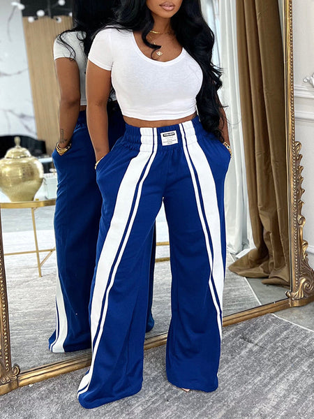 Stripe Wide-Leg Sweatpants