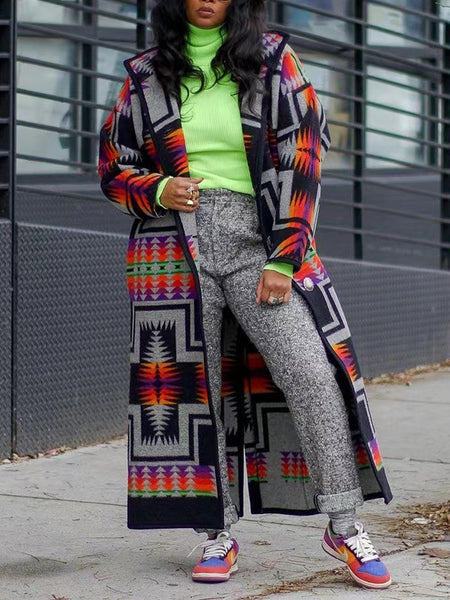 Printed Hooded Duster