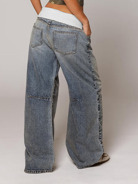 Wide-Leg Combo Jeans