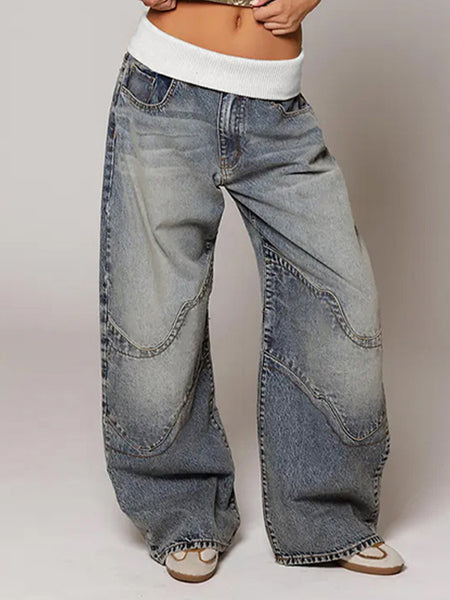 Wide-Leg Combo Jeans