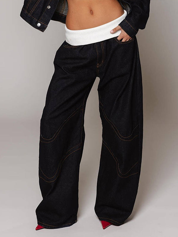Wide-Leg Combo Jeans