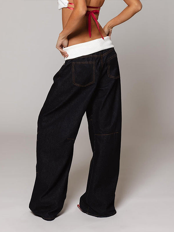 Wide-Leg Combo Jeans