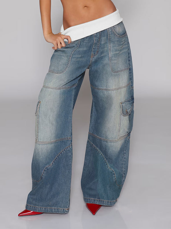 Wide-Leg Cargo Jeans