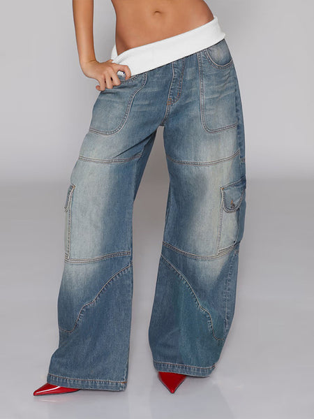 Wide-Leg Cargo Jeans