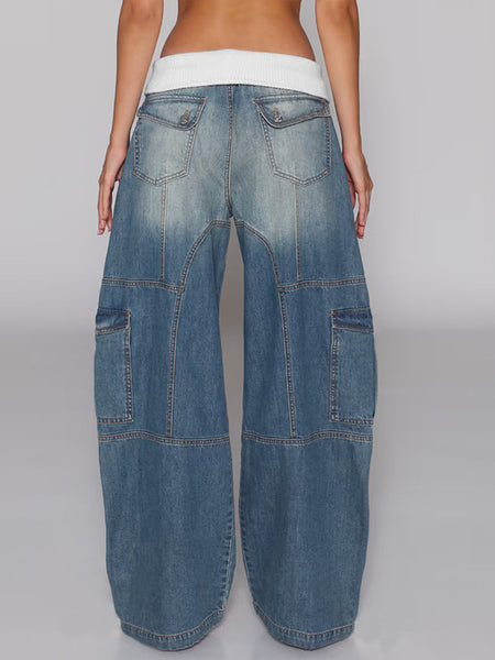 Wide-Leg Cargo Jeans