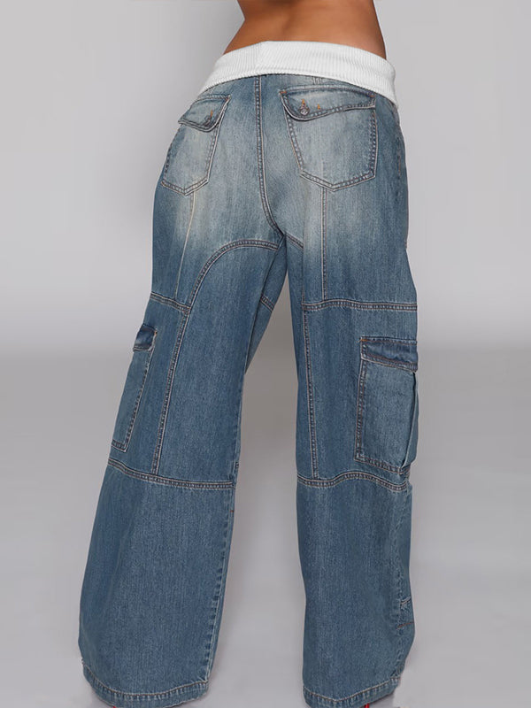 Wide-Leg Cargo Jeans