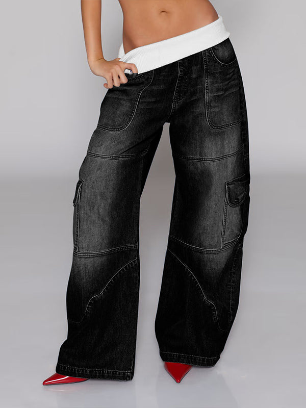 Wide-Leg Cargo Jeans