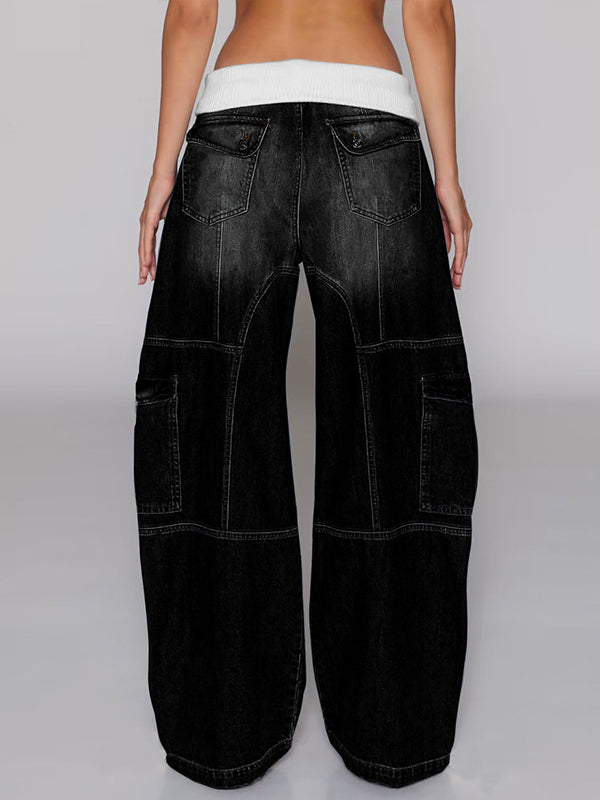 Wide-Leg Cargo Jeans