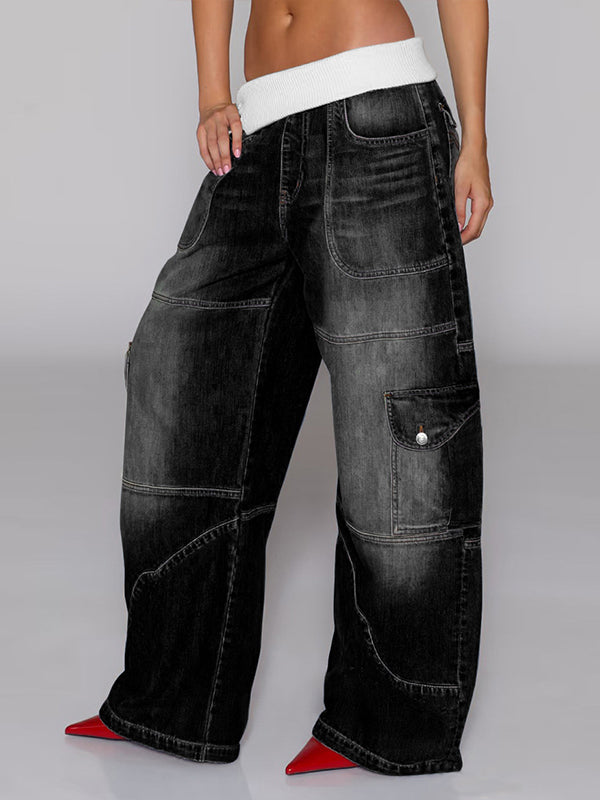 Wide-Leg Cargo Jeans