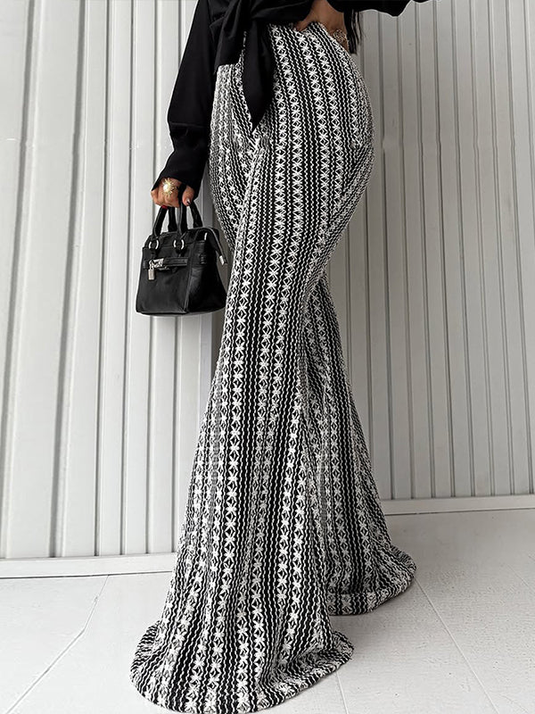 Stripe Flared Pants