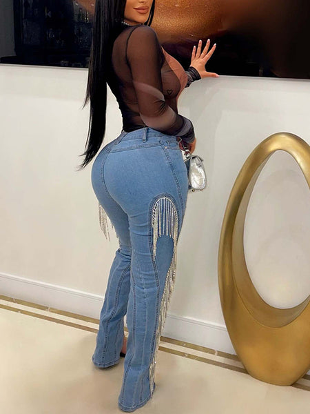 Fringe Combo Jeans