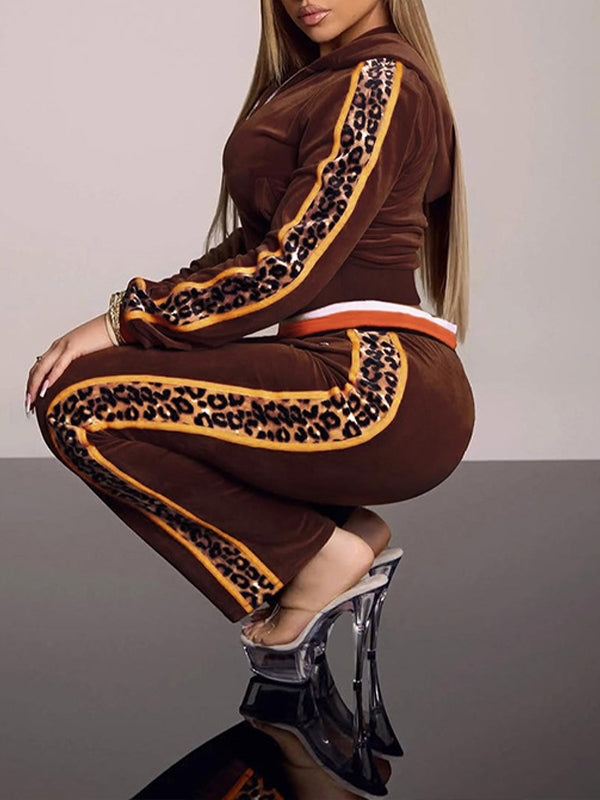 Leopard Combo Hoodie & Pants Set