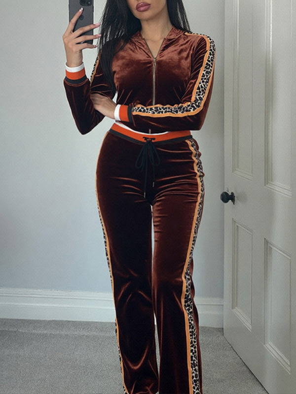 Leopard Combo Hoodie & Pants Set