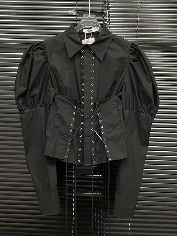 Solid Lace-Up Shirt