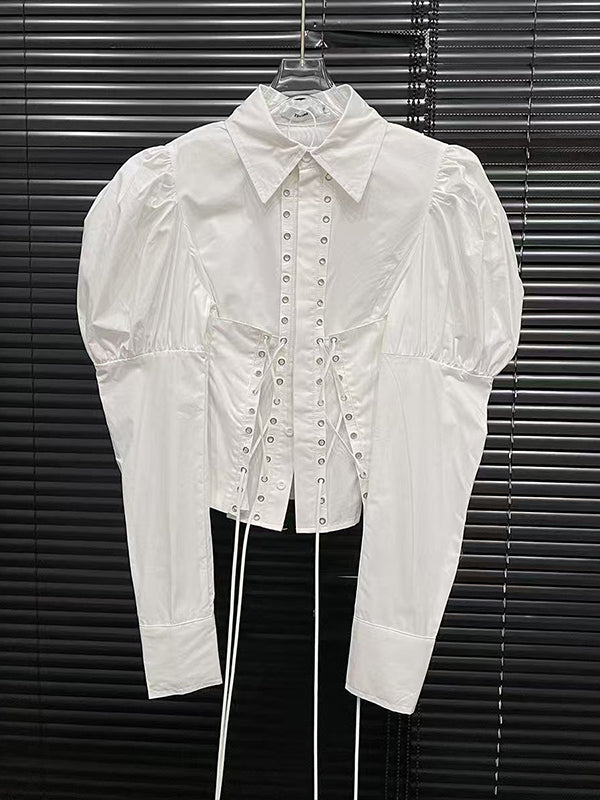 Solid Lace-Up Shirt