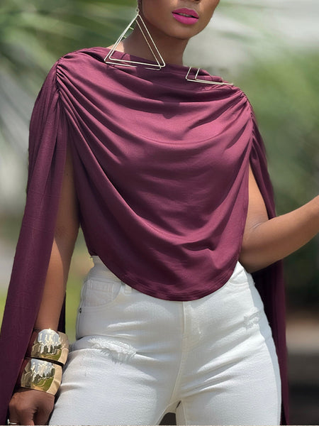 Solid Draped Bodysuit