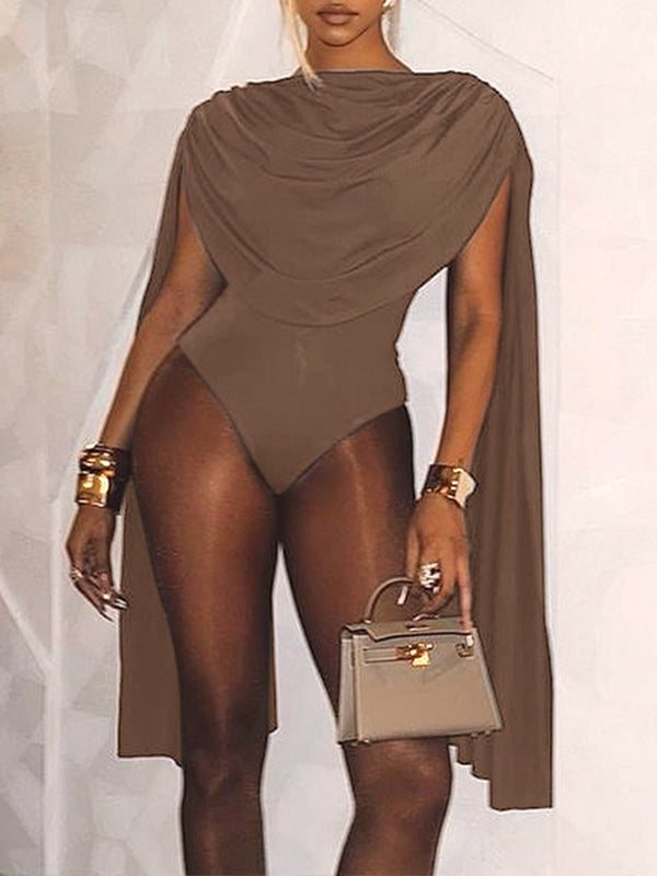Solid Draped Bodysuit