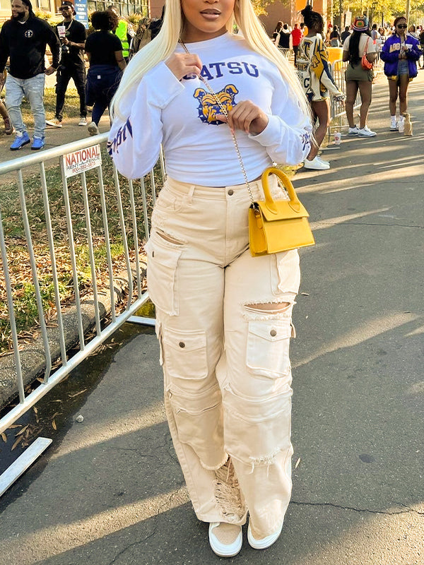 Ripped Cargo Jeans