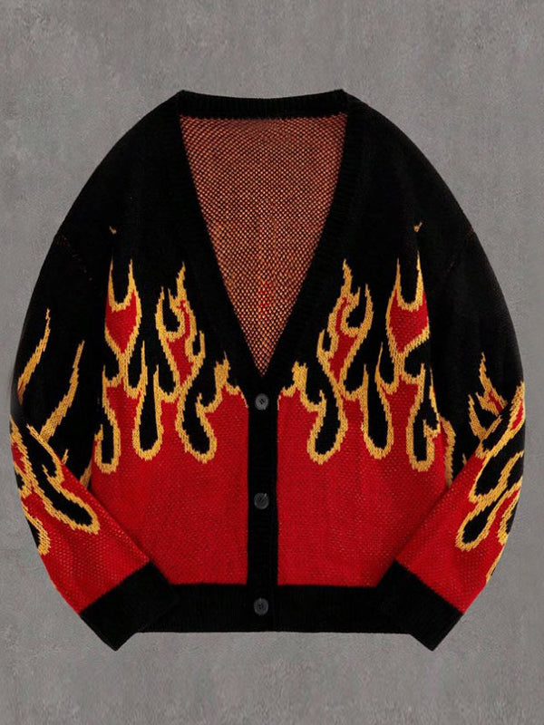 Fire Button-Front Cardigan