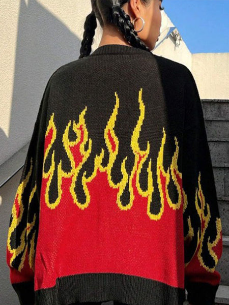 Fire Button-Front Cardigan