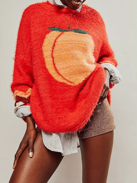 Printed Round-Neck Sweater
