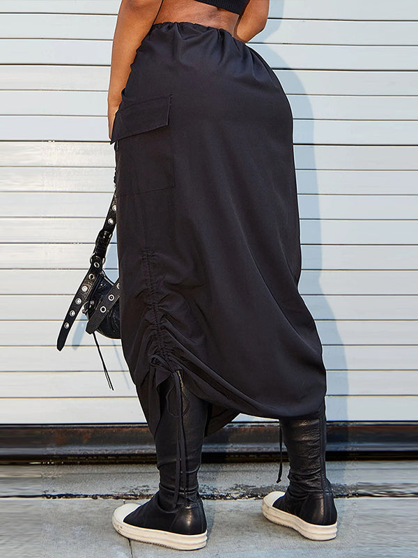 Drawstring Cargo Skirt