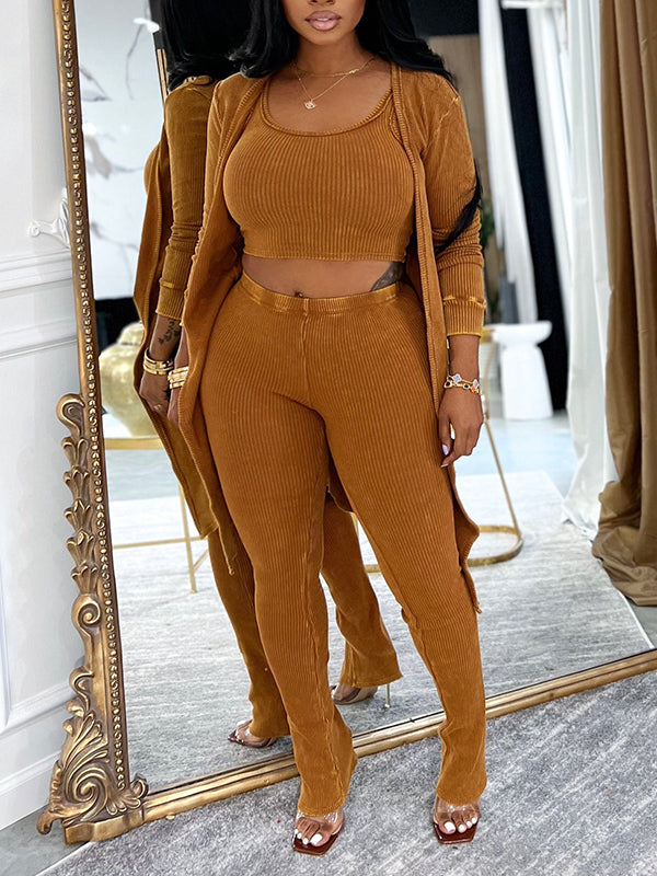 Ribbed Three-Piece Set
