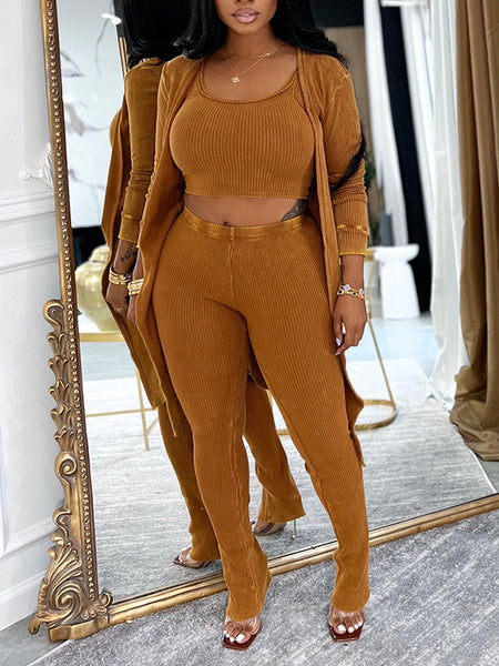 Ribbed Three-Piece Set
