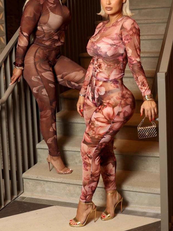 Floral Skinny Pants Set