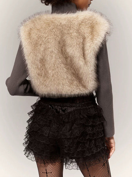Faux-Fur Combo Cardigan