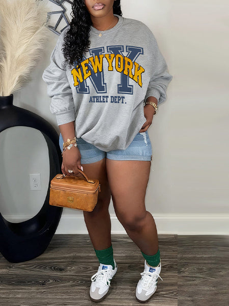 Printed Pullover Sweatshirt