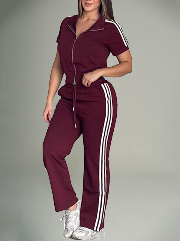 Side-Stripe Zip Top & Pants Set
