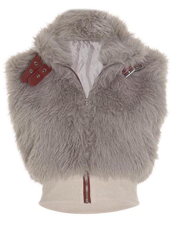 Faux-Fur Zip-Front Vest