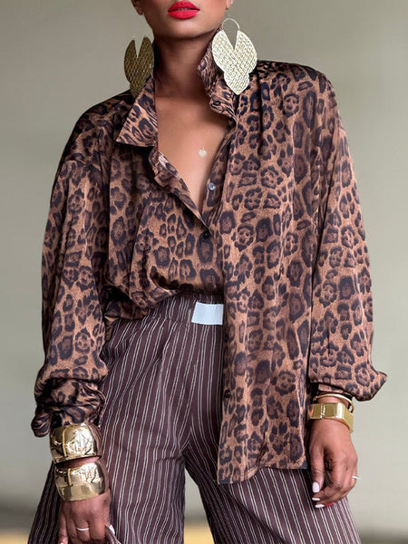Leopard Button-Front Shirt
