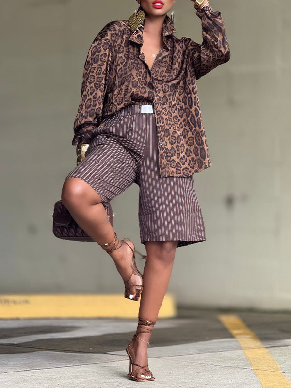 Leopard Button-Front Shirt