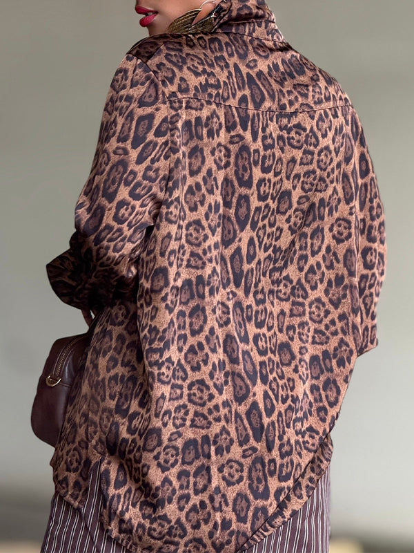 Leopard Button-Front Shirt