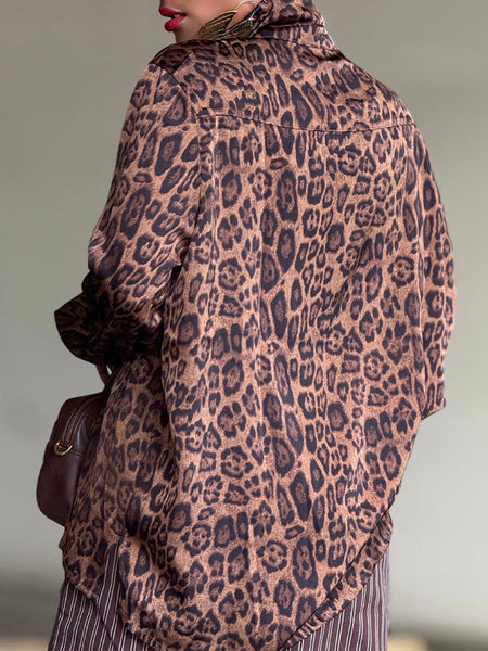 Leopard Button-Front Shirt