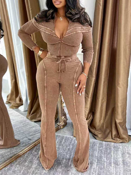 Wash Zip Top & Pants Set