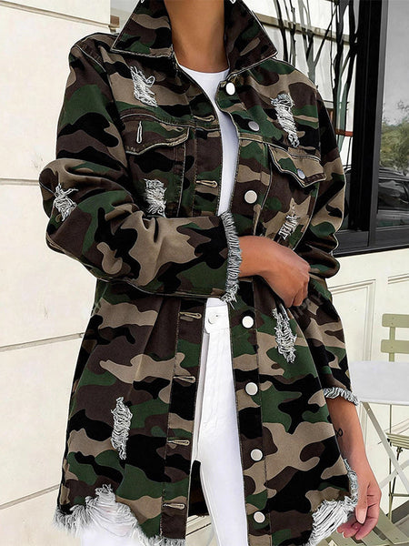 Ripped Camo Jacket
