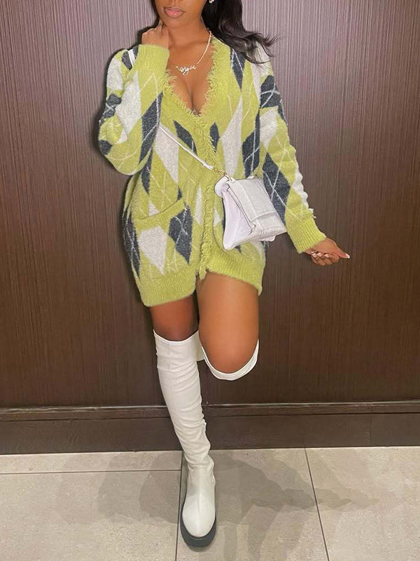Fringe Button-Front Cardigan