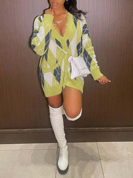 Fringe Button-Front Cardigan