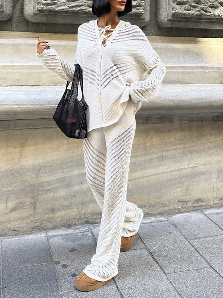Knit Hoodie & Pants Set
