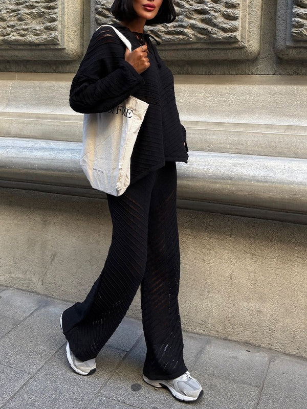 Knit Hoodie & Pants Set