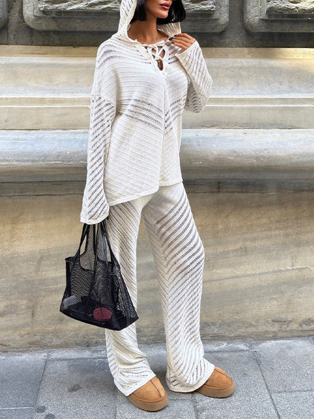 Knit Hoodie & Pants Set