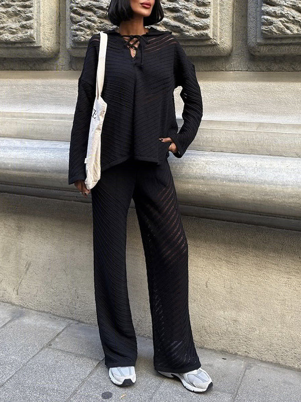 Knit Hoodie & Pants Set