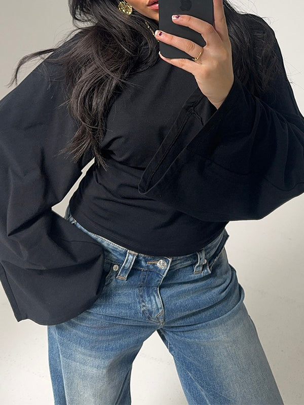 Solid Bell-Sleeve Tee