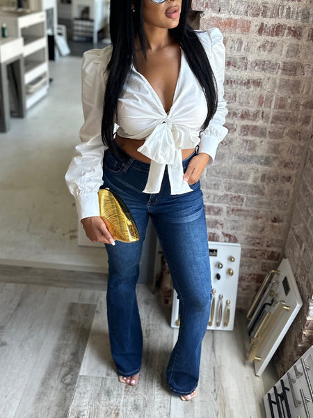 Bowknot Back Jeans