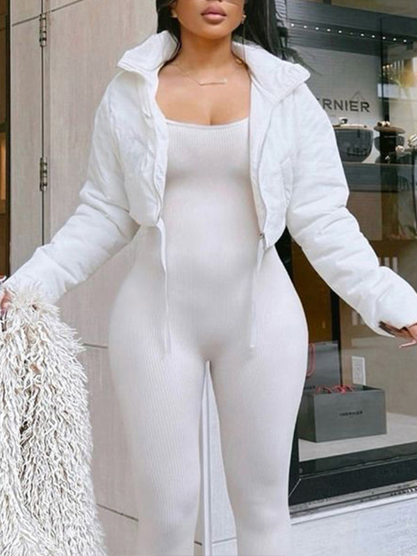 Solid Zip-Front Coat
