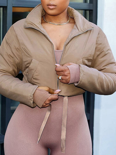Solid Zip-Front Coat